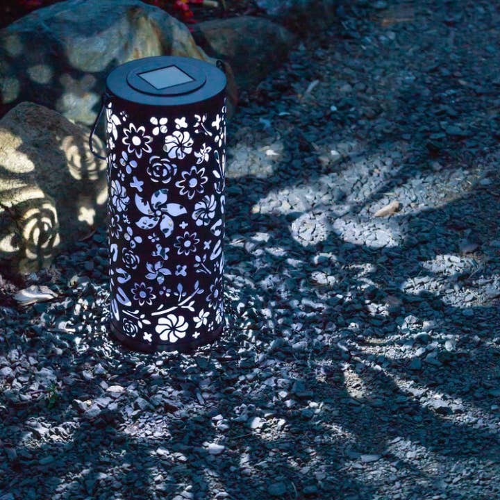 Allsop Home & Garden - Venta al por mayor Luces de exterior/césped - Lámpara solar exterior Metal Bloom de 30 cm - Azul medianoche15