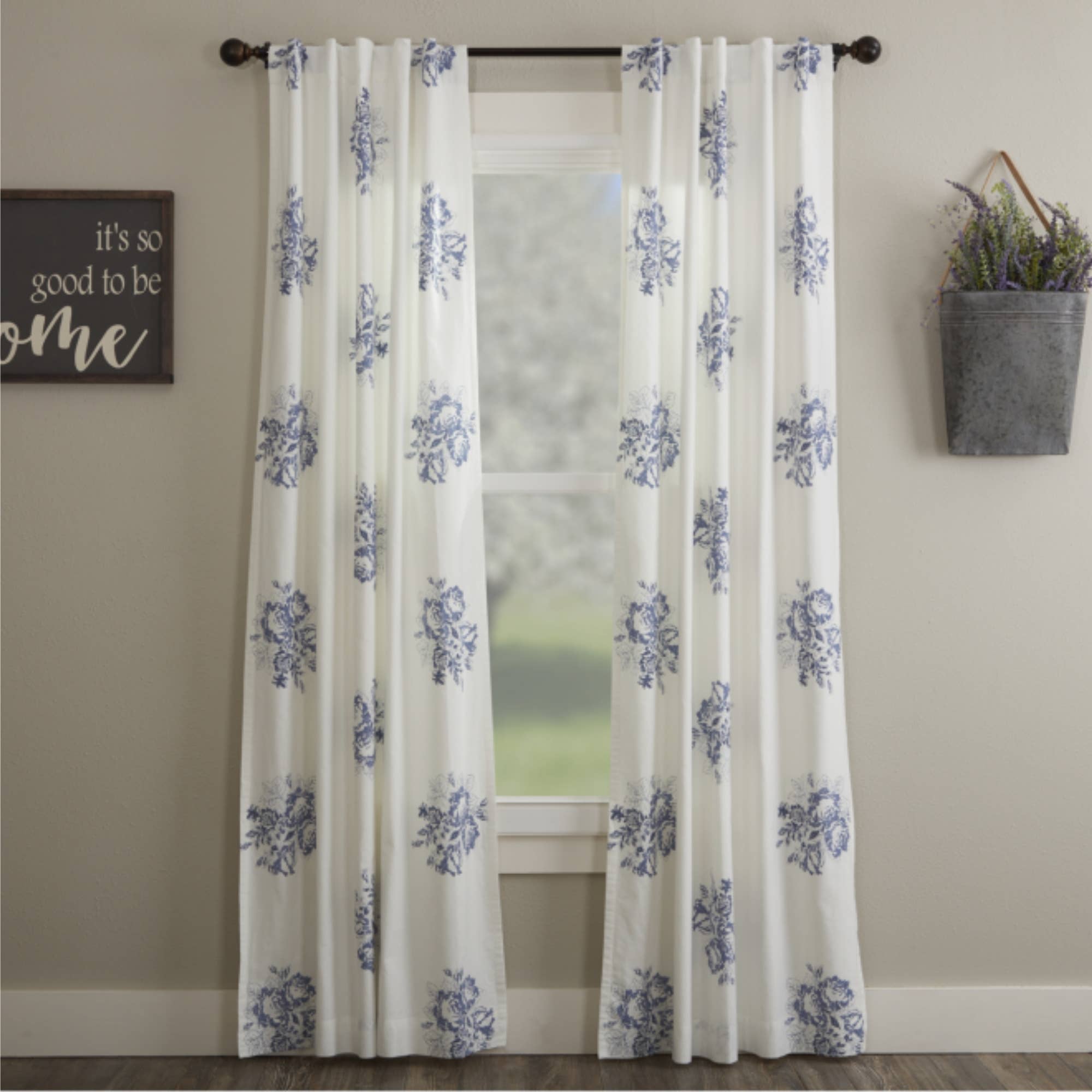 VHC Brands - Wholesale Curtain - Lydia Blue Panel Set of 2 84Lx40W0