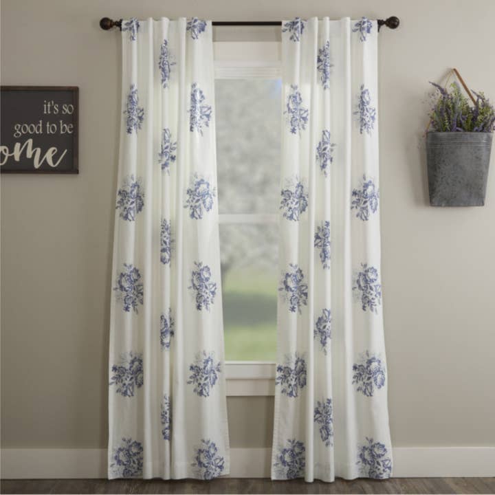 VHC Brands - Wholesale Curtain - Lydia Blue Panel Set of 2 84Lx40W
