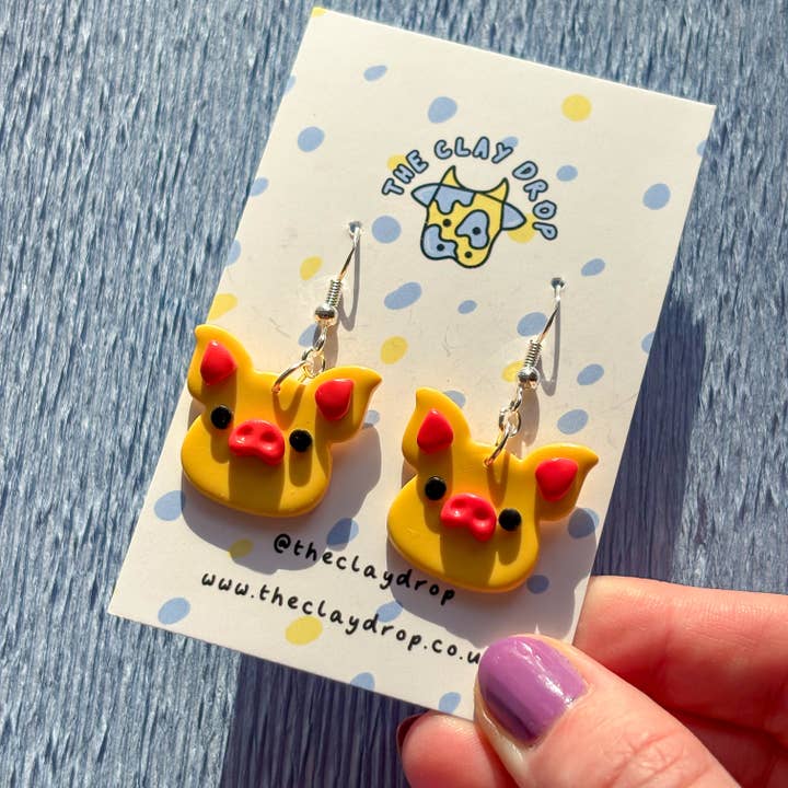 Mini Pigs - Mustard & Orange for wholesale by The Clay Drop