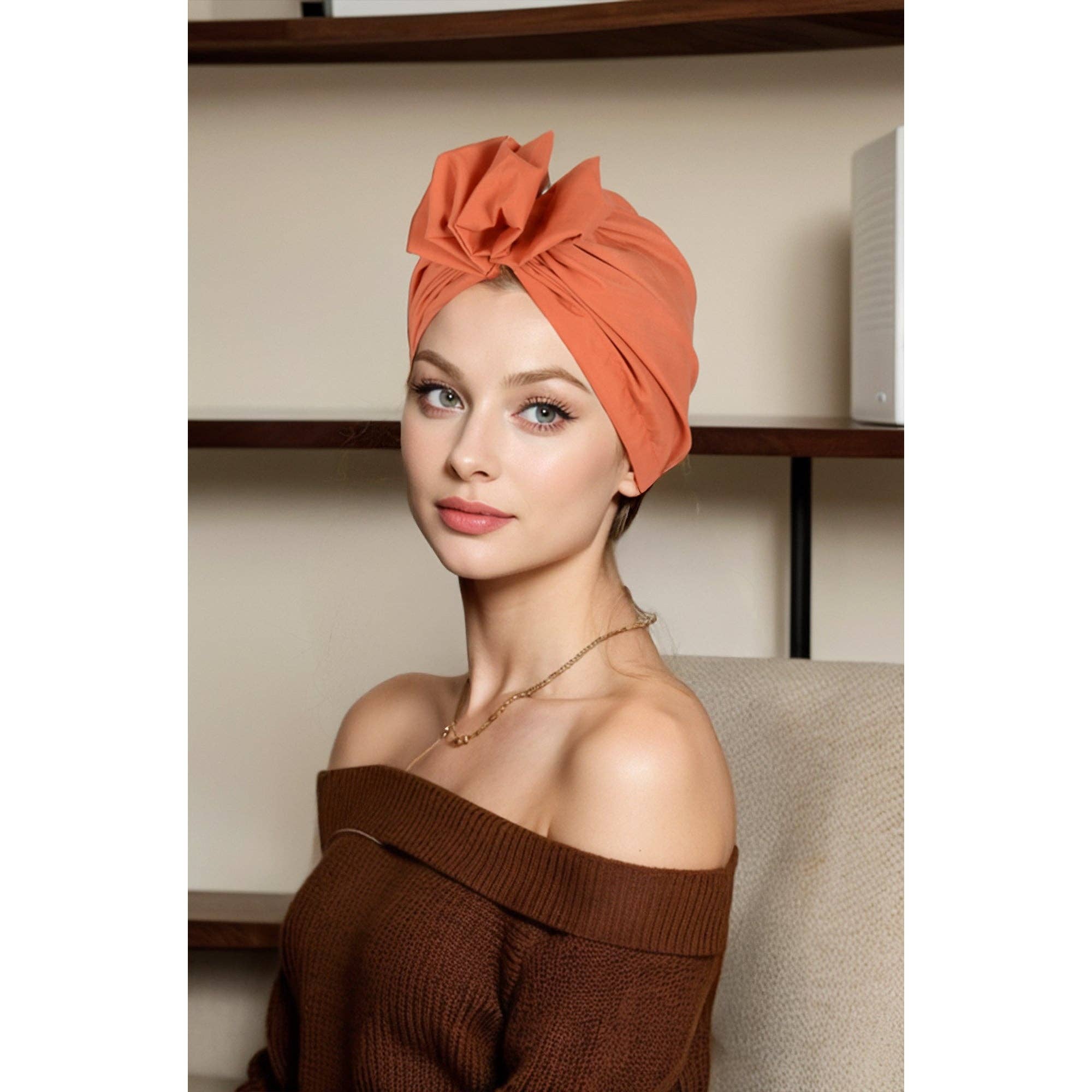 AK Brand - Wholesale Fashion Headband - Women's - Vintage Turban Headwrap with Large Bow Stretch Headscarf20