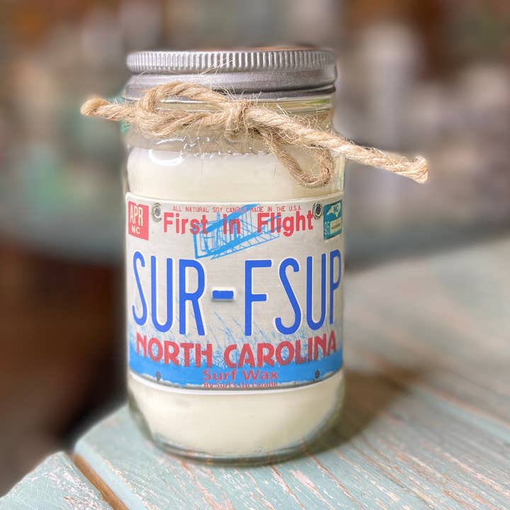 Vela en tarro de matrícula de Carolina del Norte para venta al por mayor de Surfs Up Candle