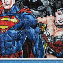 01-Multi DC Comics Seks Stacked Superheroes Diamond Maleri Kit for engroshandel på Faire1