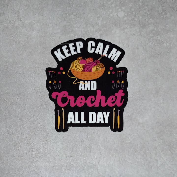 Dancing Dolphin Crafts - Wholesale Sticker - Crochet Sticker - Crochet All Day: Keep Calm and Create