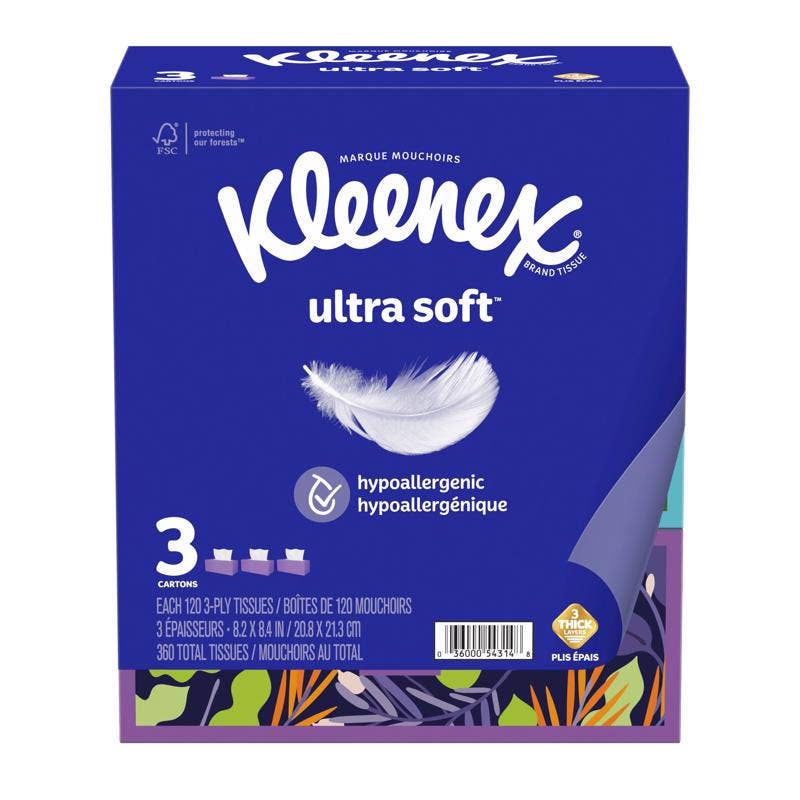Everyday Supply Co - Wholesale Tissue Box - Kleenex Ultra Soft 120ct Facial Tissue Case of 80