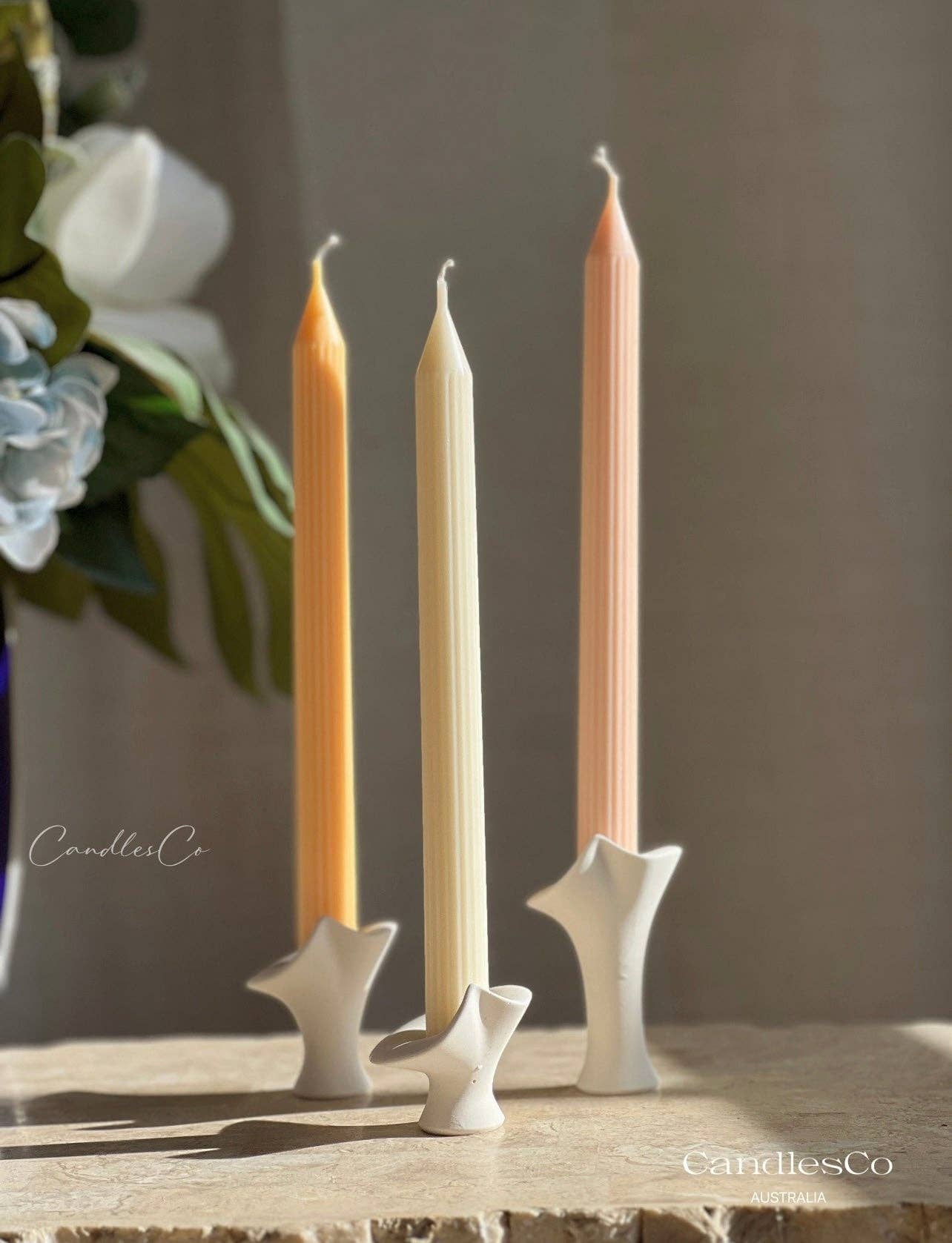 CandlesCo Australia - Vendita all'ingrosso Candele cilindriche/candelieri - Candela in cera di soia con punta a coste sottili5