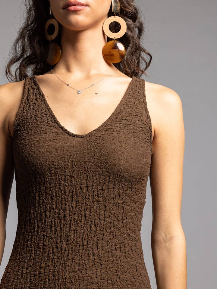 CHOCOLATE Crinkle Maxi Dress - TWILA MAXI DRESS for wholesale on Faire3