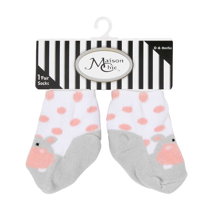 London Bridge & Maison Chic - Wholesale Socks - Baby - Hannah the Hippo Socks