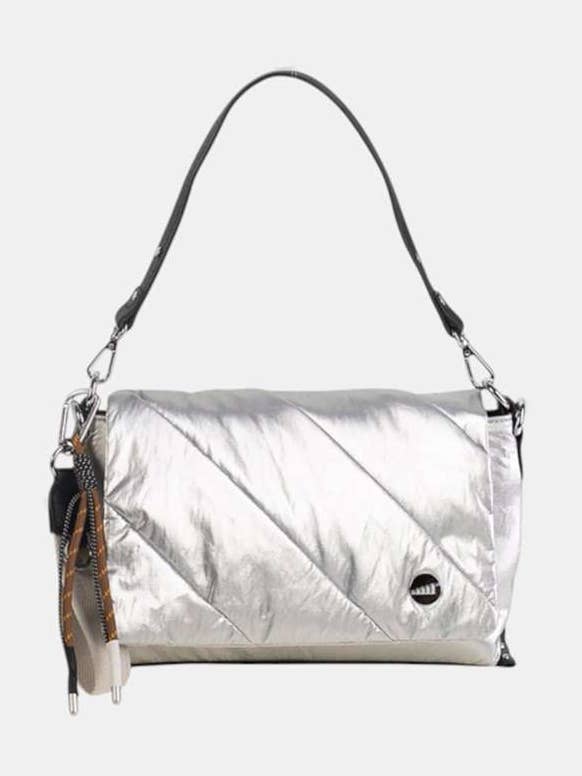 URBAN BLONDA CROSSBODY BAG, NYLON, SILVER COLOR, VOLUM BAGS for wholesale by Kbas