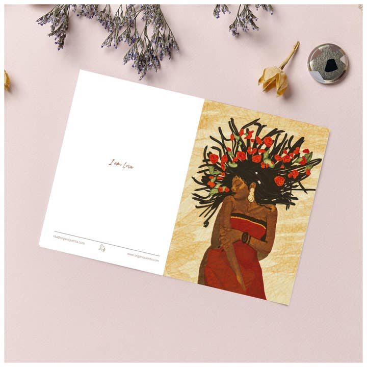 Organique Rita | Art Prints & Stationary - Wholesale Valentine's Day Card - Card | African Art | Greeting Card | Galantines | Gift For Her Black Woman Cards | Afro-Boho Card| Melanin | Self love | Valentines