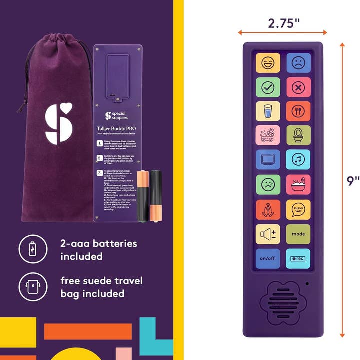 Special Supplies - Wholesale Electronic Toy - Kids & Baby - Special Supplies AAC Communication Device for Speech Therapy, Talker Buddy Communication Device for Non Verbal Kids & Adults, Autism Talking Aids for Home or School, Communication Device W/Travel Bag and Recording Option4
