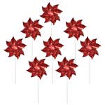 In the Breeze, LLC. - Wholesale Wind Spinner - Red Mylar Pinwheels - 8 PC