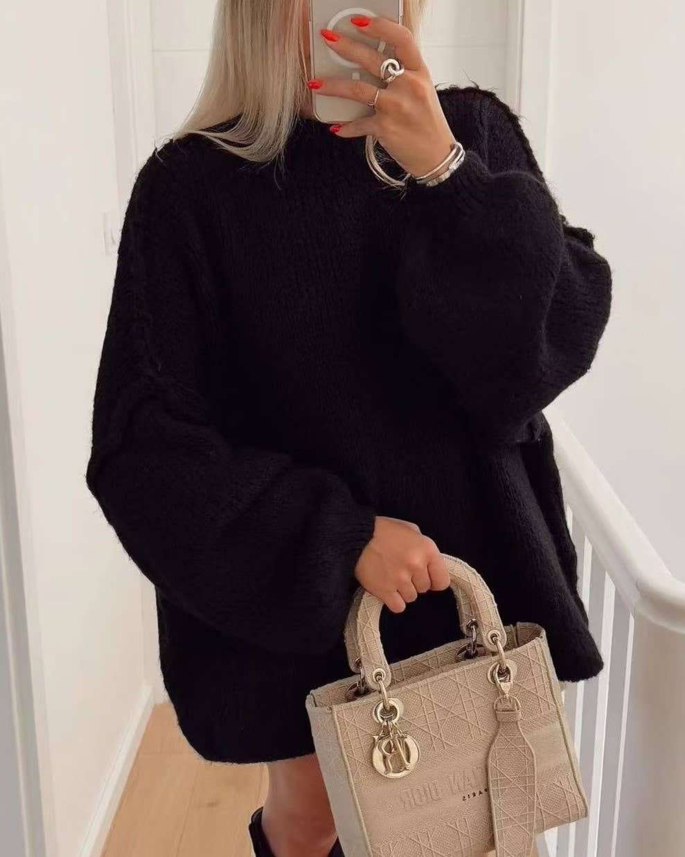 HIDDENBRAND - Wholesale Knit Sweater - Women's - Relaxed Half-Neck Plain Knitted Jumper