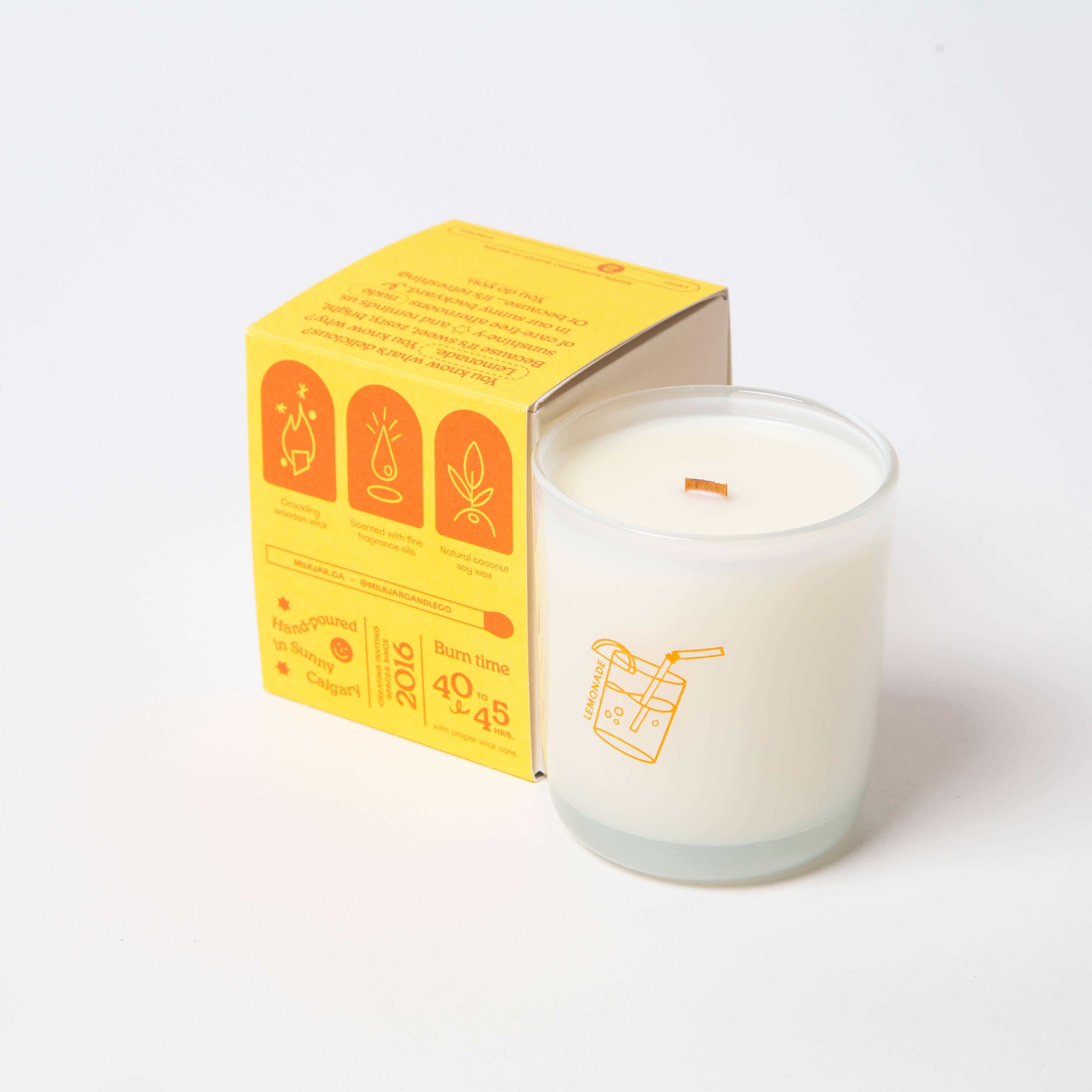 Milk Jar Candle Co. - Vente Bougie en bocal - Limonade - Bougie de soja de 8 oz à la noix de coco, au citron vert et au pin2