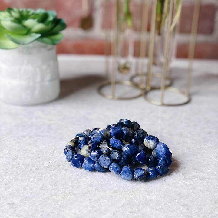 Pulsera Sodalita Piedra Grande para venta al por mayor de Wild Alabaster