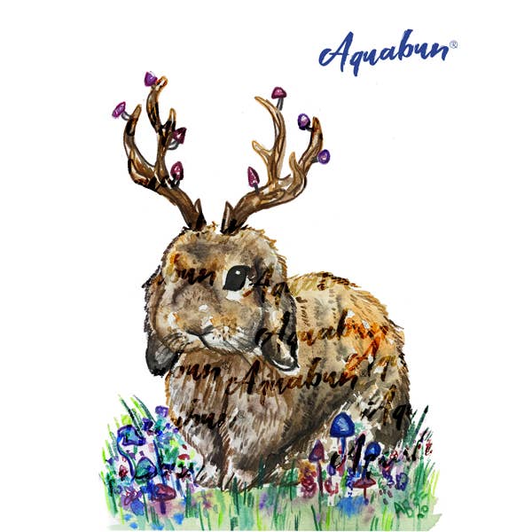 Jackalope Rabbit Print for wholesale by Aquabun