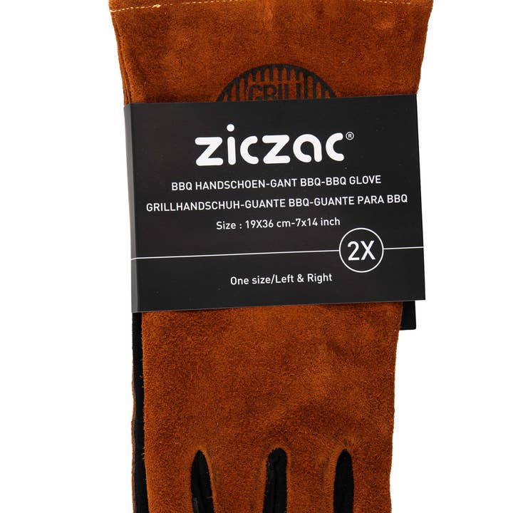Tiseco - Wholesale Outdoor Grill Tools - BBQ gloves - cow leather - 19x36 cm3