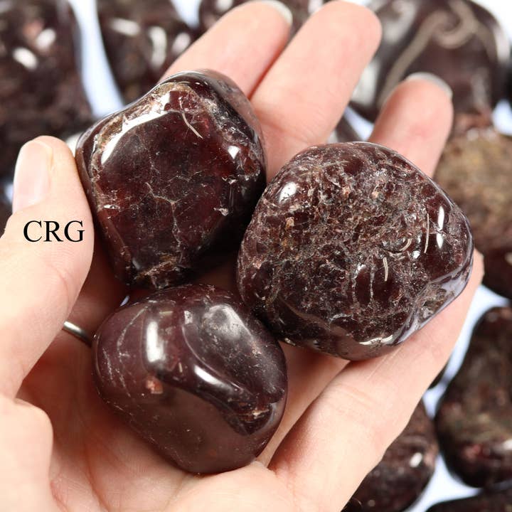 Crystal River Gems LLC - Vendita all'ingrosso Pietra/cristallo spirituale - 1 PEZZO - Pietra preziosa burattata granato da 20-40 mm all'ingrosso