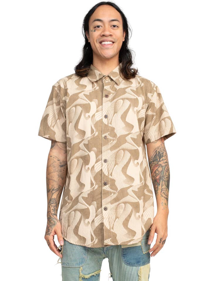 Lakhays Collection Inc. - Wholesale Button Down Shirt - Men's - Kaleidoscope Print Botton Down Shirt