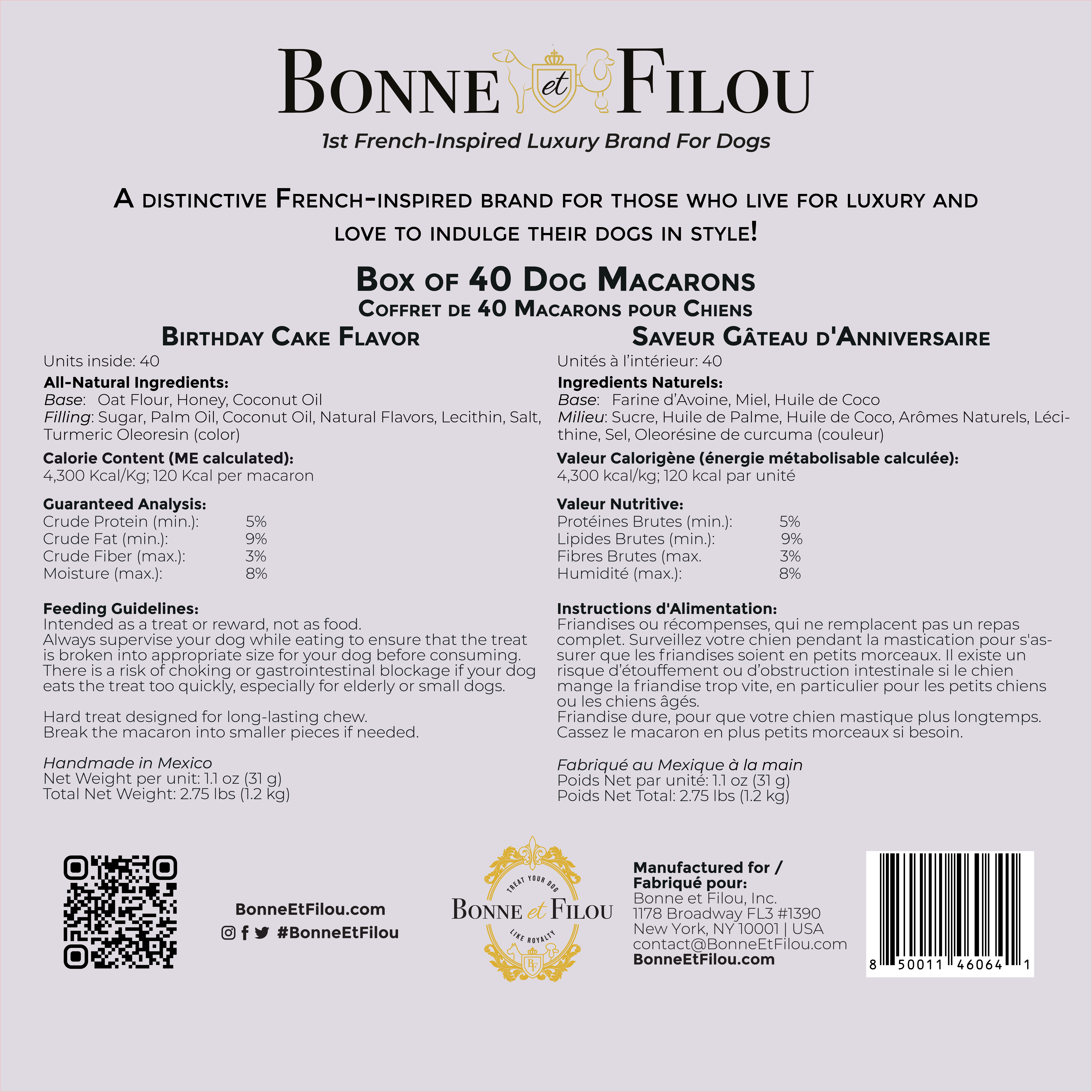 Bonne et Filou - Vendita all'ingrosso Snack - Cani - Macaron per cani | Regali per cani (40 pezzi)6