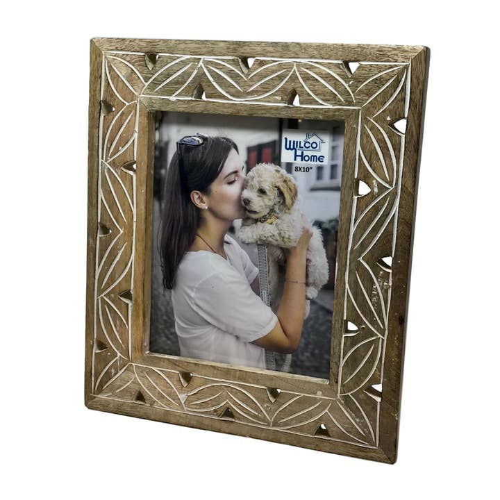 Wilco Home - Wholesale Picture Frame - Leon Hand-Carved Easel Photo Frame-Fall Decor