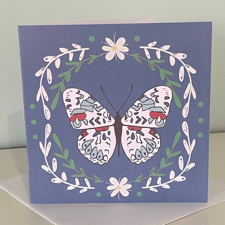 Biglietto di auguri con farfalla - Design scandinavo per la vendita all'ingrosso da parte di Starshine Design by Julie Harris