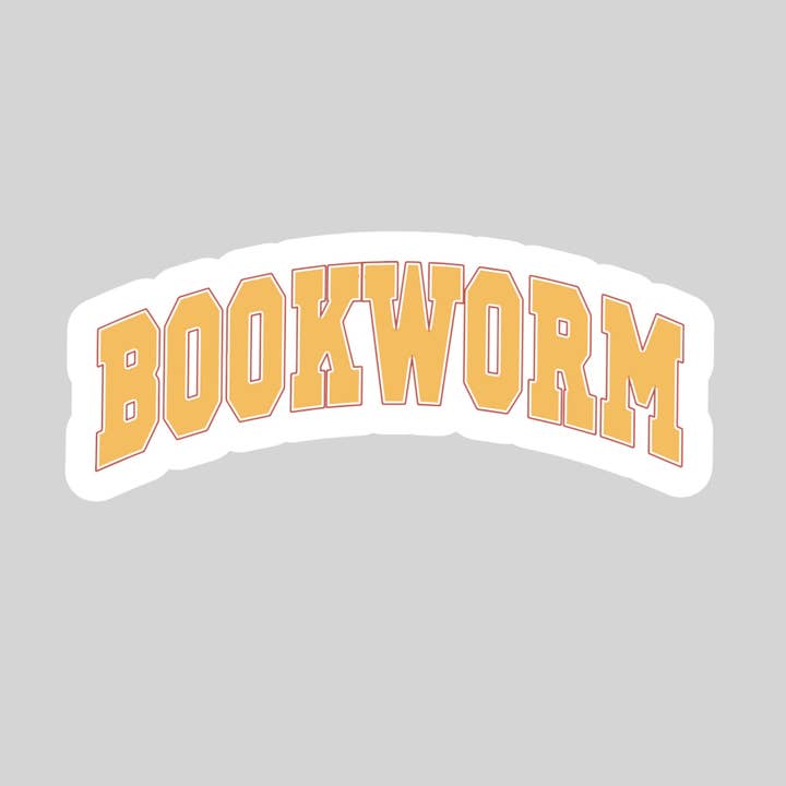 Purely Bookish - Wholesale Sticker - BookWorm Varsity Sticker β 3" Waterproof Bookish Sticker with Holo Overlay β Reading, Books, Reader Gift, Book Lover