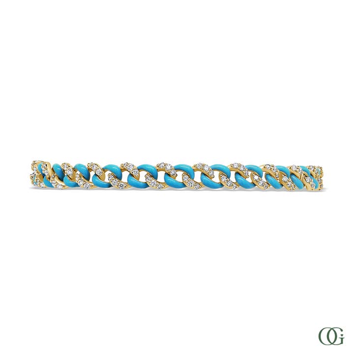 Blåt Cubansk Modearmbånd (1,20 CTW) for engroshandel hos Orchid Gems Fine Jewelry