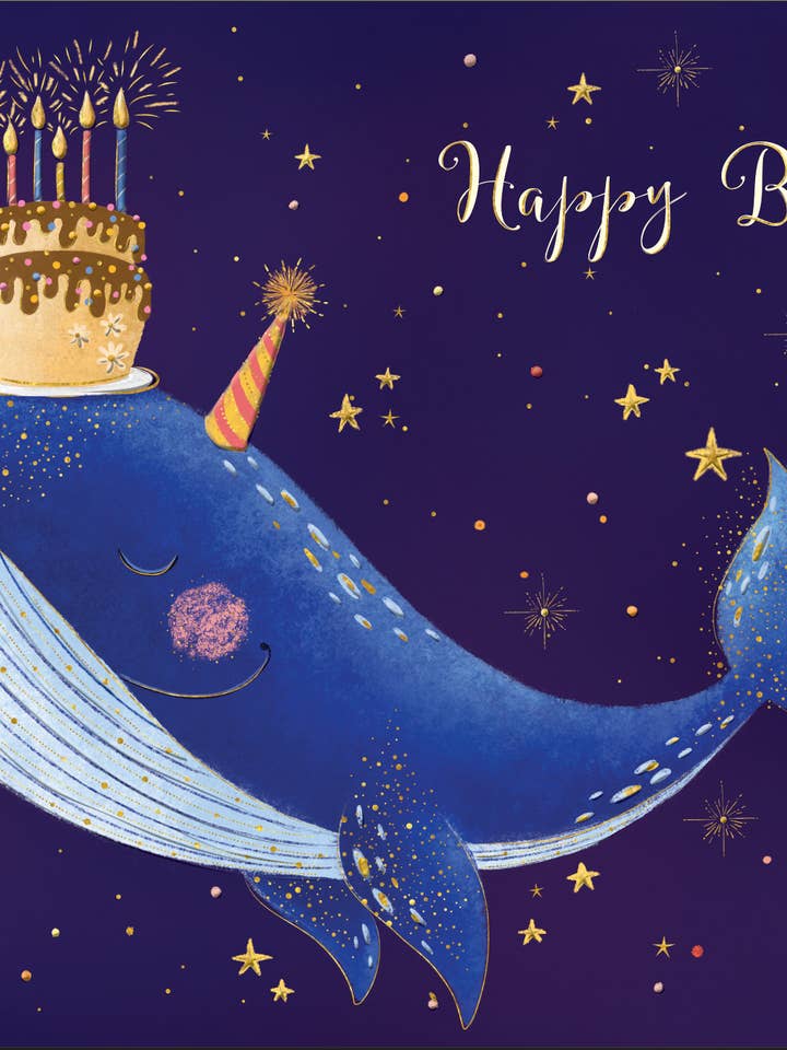 CARTE DE VŒUX GÂTEAU D'ANNIVERSAIRE BALEINE TURNOWSKY pour la vente par Notes & Queries, Inc.