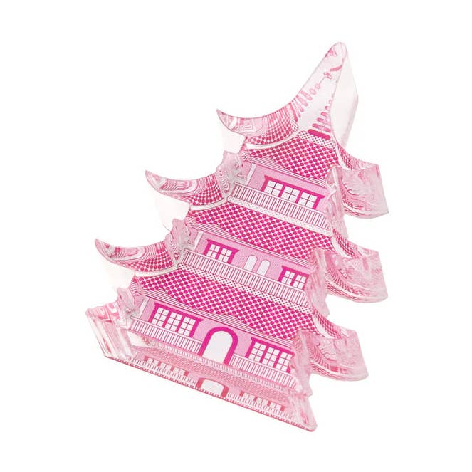 Tara Wilson Designs - Wholesale Napkin Holder - WEIGHT - PINK PAGODA0