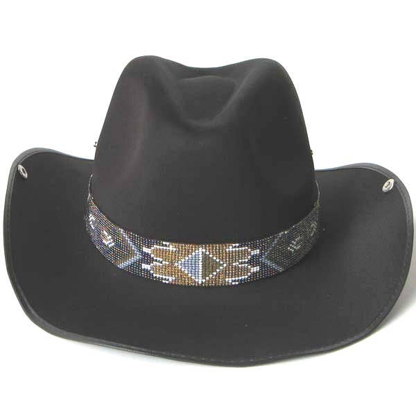Rainbow Black Golden Beaded Cowboy Hat Band Waist Belt for wholesale by BEADS CORNER