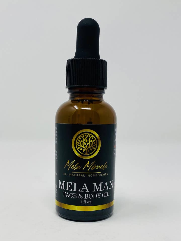 Mela Man Face & Body Oil for wholesale by Mela Miracle