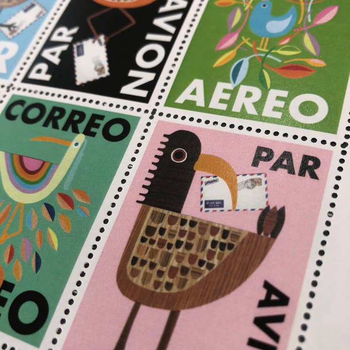 Bunny with a Toolbelt - Wholesale Sticker - Bird Postage Stamps to make your Mailbox Smile!3