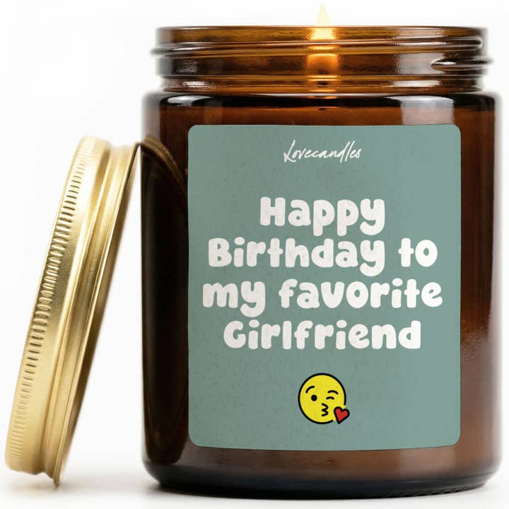 Bougie parfumée à la vanille - Joyeux anniversaire à ma petite amie préférée pour la vente par Lovecandles