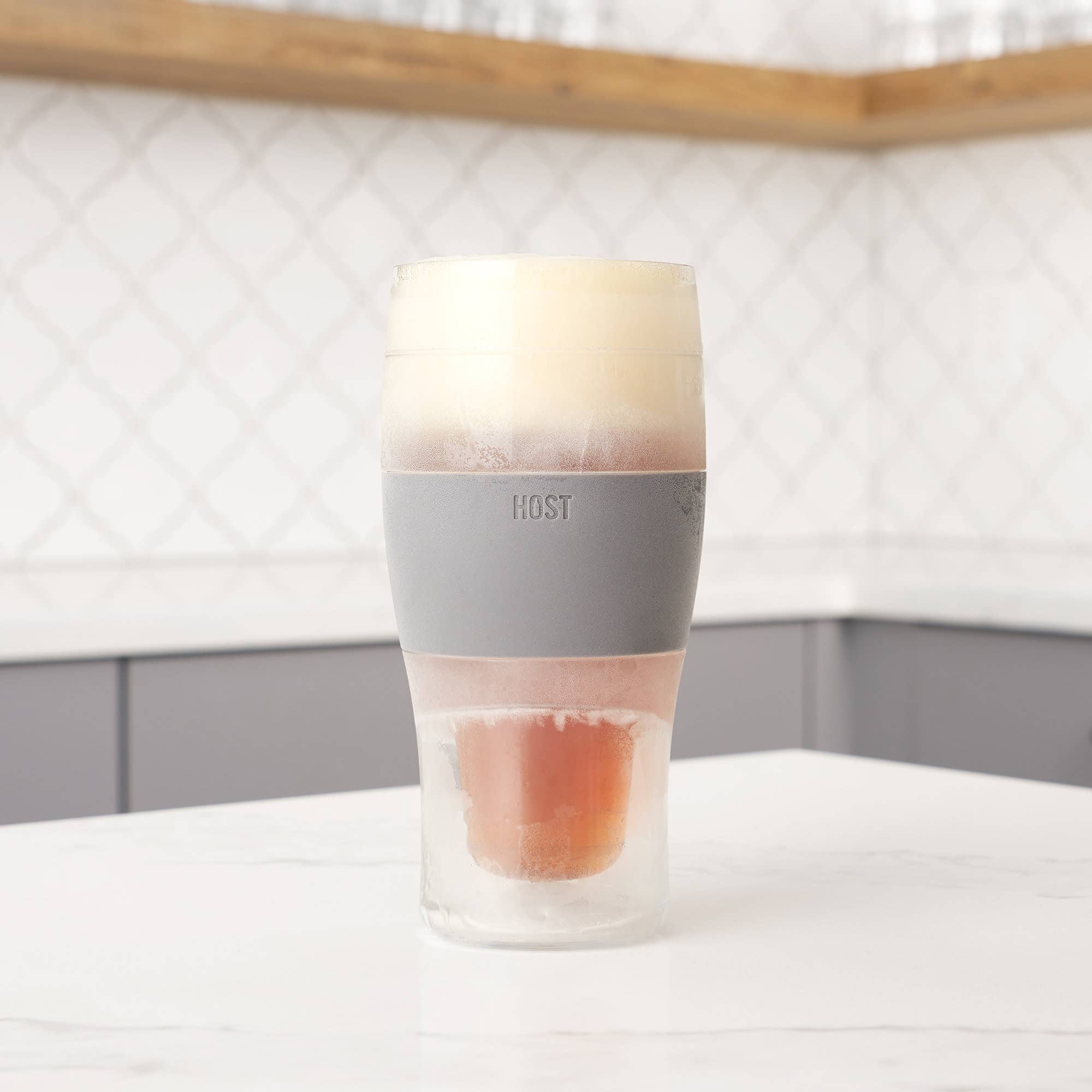 HOST - Wholesale Insulated Mug/Tumbler - Beer FREEZE™ Cooling Cup Insulated with Cooling Gel in Gray2
