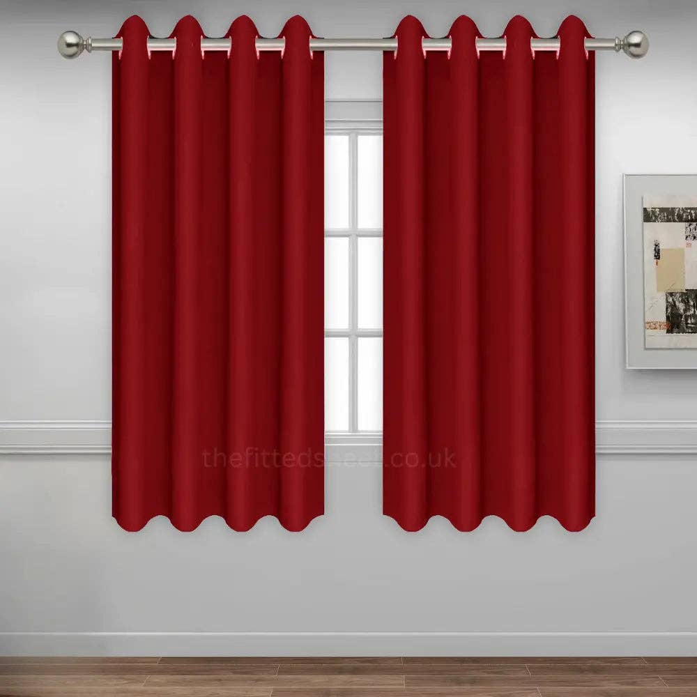 The Fitted Sheets – wholesale Curtain – Red Blackout Thermal Curtains – Eyelet Top, 2 Panels8