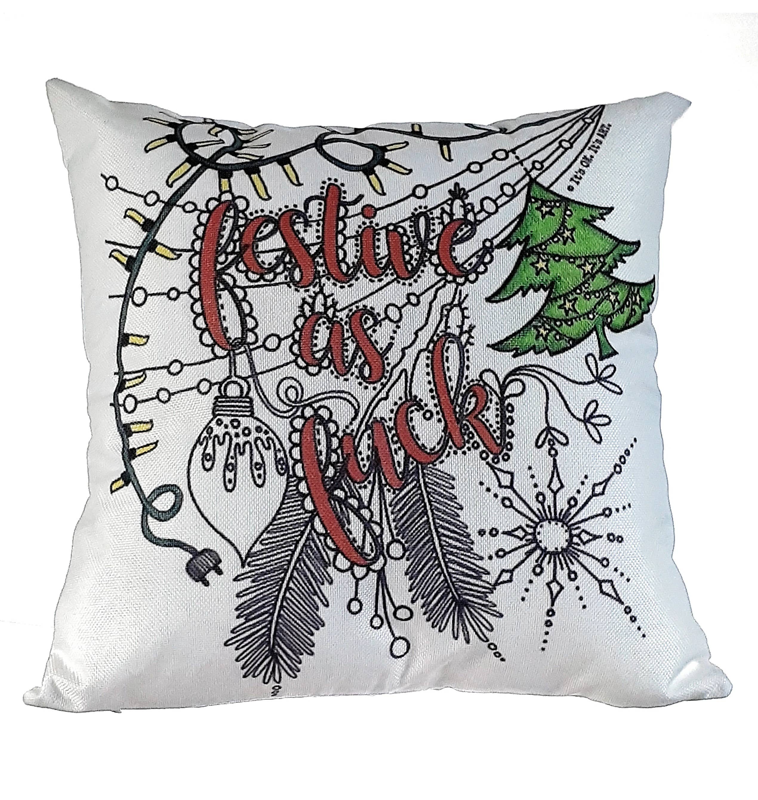 It's OK. It's ART. - Wholesale Throw Pillow Cover - Festive As Fuck Christmas Holiday Throw Pillow Cover3
