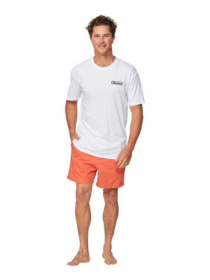 Mens - Castaway Walk Short - Castaway - Coral for wholesale by Okanui