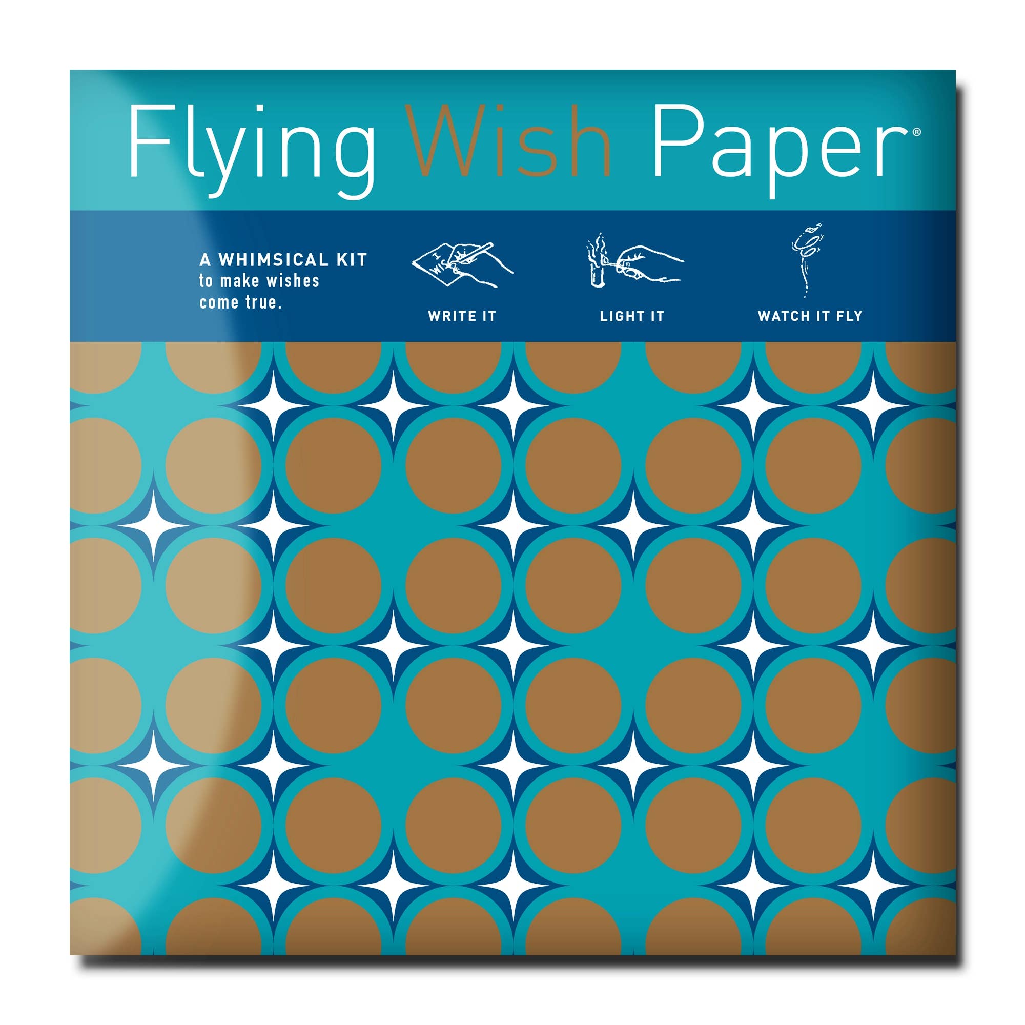 FLYING WISH PAPER ® - Wholesale Gift Tag - BLUE SHIMMER / Large Kit / 50 WISHING PAPERS™ + Accessories0