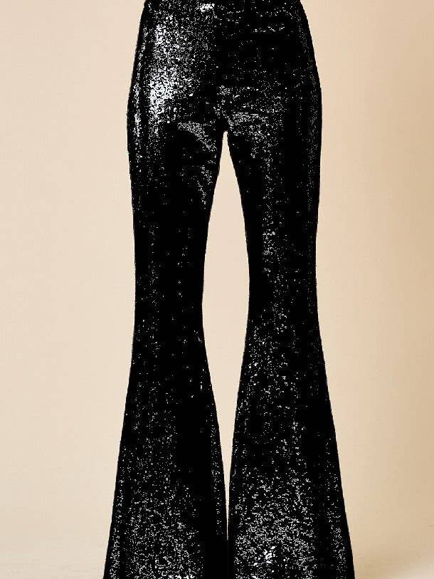 SIP6100C BLACK SEQUINS DRESS PANTS for wholesale by Saints & Hearts