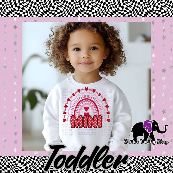 Mini Rainbow Hearts Toddler Sweater for wholesale by Faith'sVarietyShop