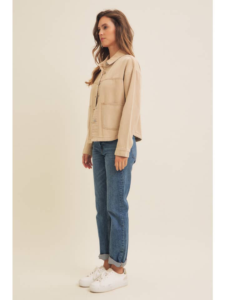 in february - Wholesale Jacket - Women's - ONE OF A KIND WASHED COTTON TWILL UTILITY OVERSIZED JACKET10