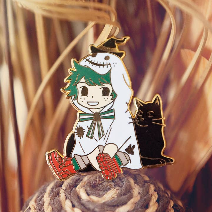 My Hero Academy x Halloween Cats Enamel Pins - Izuku Midoriya for wholesale by OppaboCo