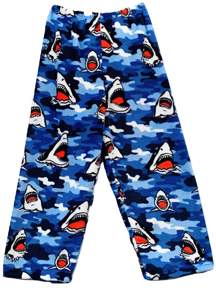 Pantalon de pyjama requins bleus flous pour la vente par Made With Love & Kisses