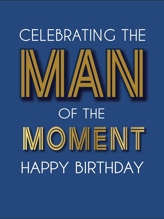 Birthday Card, Birthday M, Man Of Moment for wholesale by Piccadilly Greetings