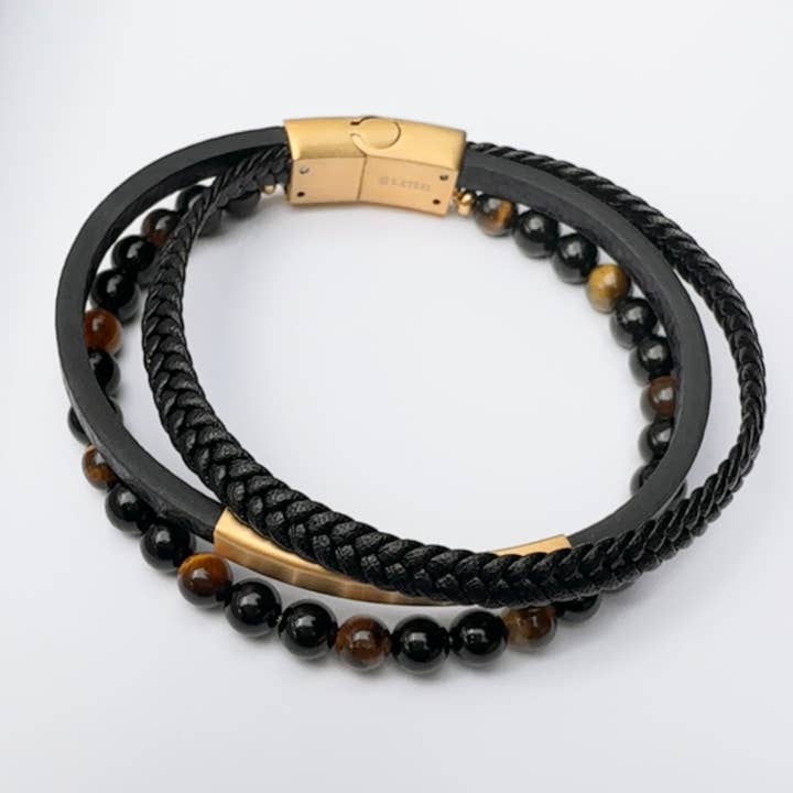 El Tri-Layered Men's Bracelet for wholesale by Lily Max Jewelry