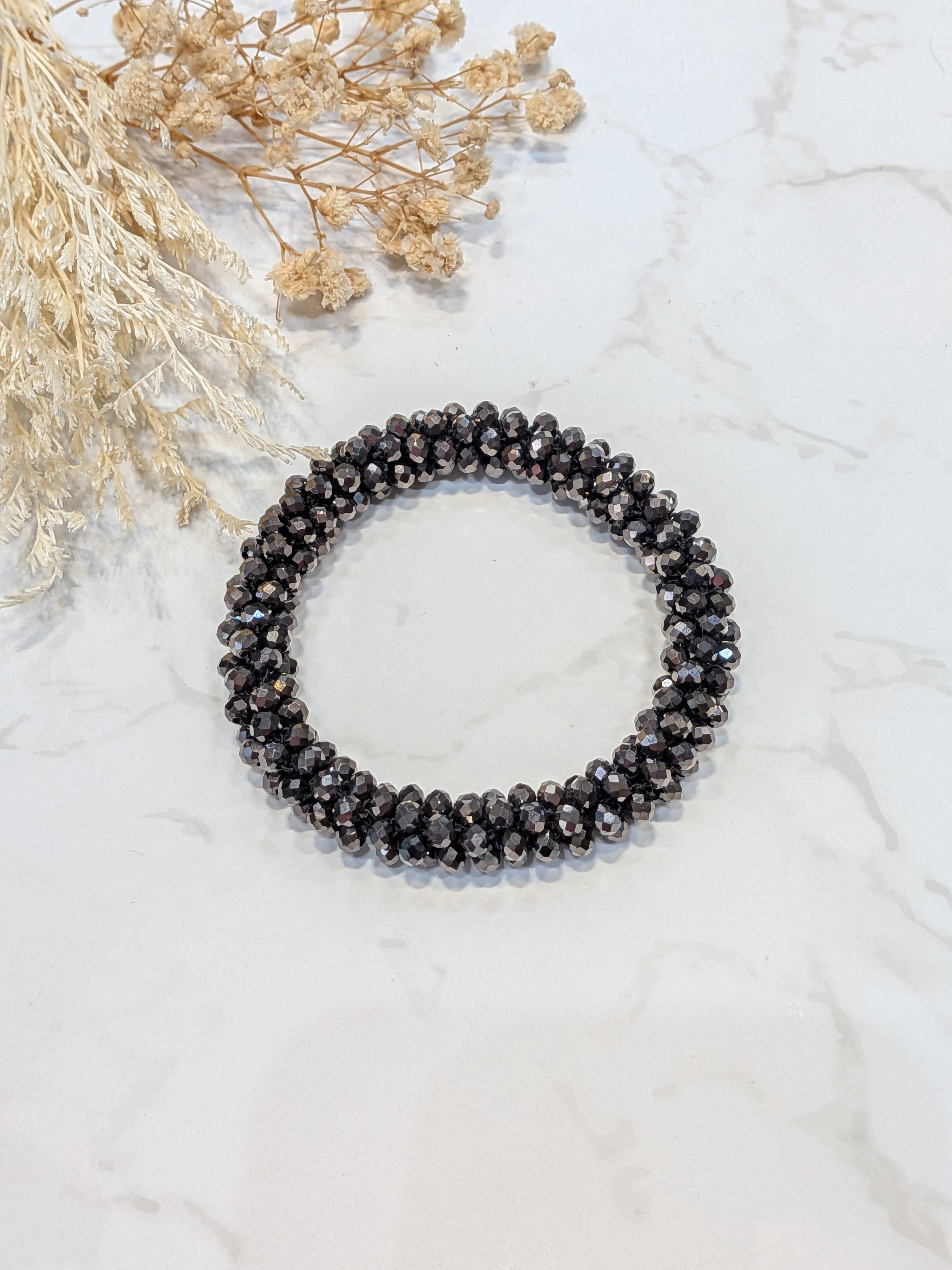 LOLO & YAYA - Wholesale Link & Chain Bracelet - Black-tone crystal effect bracelet1