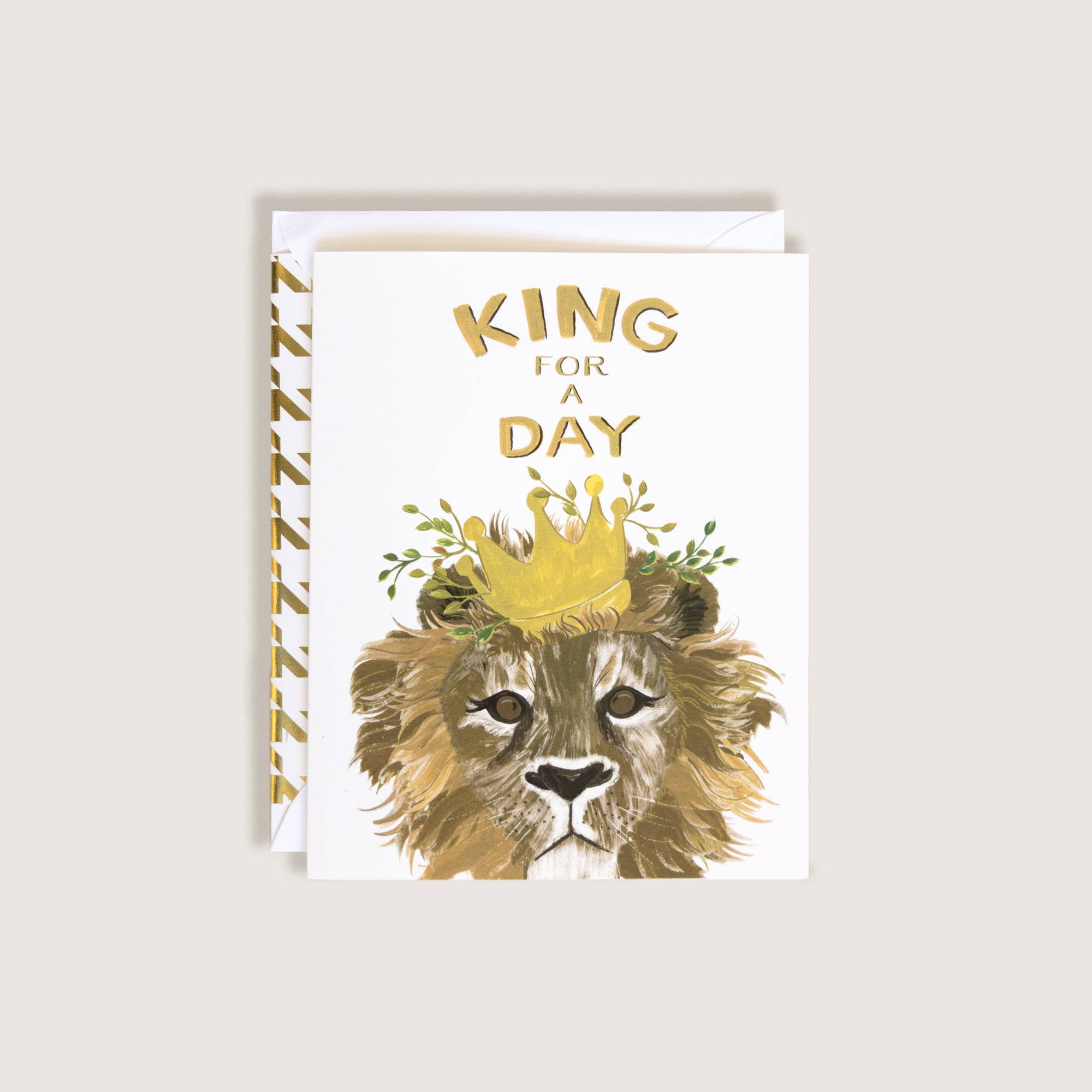 The First Snow - Wholesale Everyday Greeting Card - King for A Day Lion With Crown Greeting Card