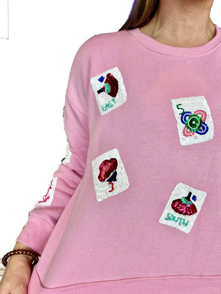 Magnolia Paperie - Venta al por mayor Sudadera - Mujer - Sudadera Mah Jong con lentejuelas0