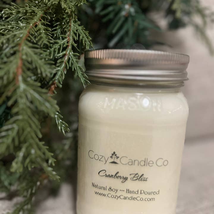 Cranberry Bliss Soy Candle for wholesale by Cozy Candle Co